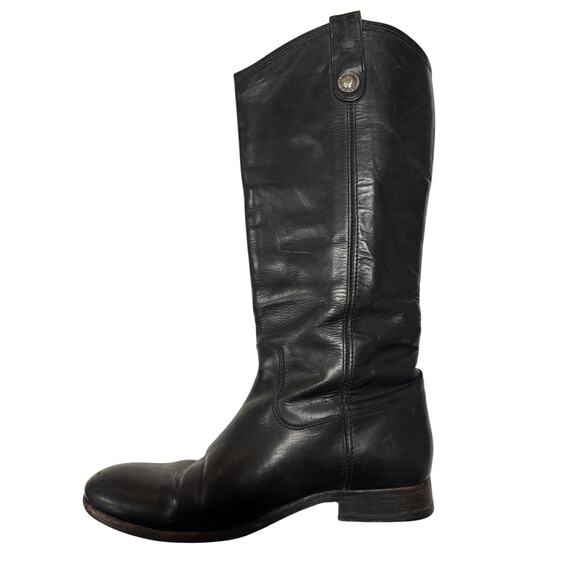 FRYE WOMENS BLACK LEATHER RIDING BOOT GUC SIZE 8 - Picture 4 of 8